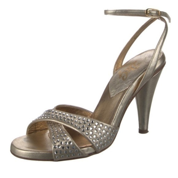 D&G Shoes - D&G Leather Crystal Embellishments Slingback Sandals